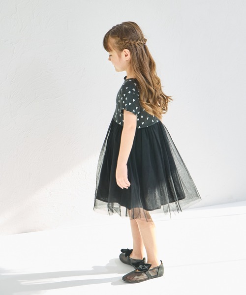 pairmanon（ペアマノン）の「【リンクコーデ】【リブコットン100】チュールドッキングワンピース（ワンピース・キッズ・ブラック系その他2/ブラック系その他/ピンク系その他/ホワイト系その他・130/120/140/100/110/90/150）」の10枚目の写真