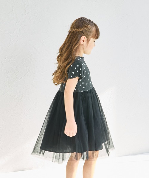 pairmanon（ペアマノン）の「【リンクコーデ】【リブコットン100】チュールドッキングワンピース（ワンピース・キッズ・ブラック系その他2/ブラック系その他/ピンク系その他/ホワイト系その他・130/120/140/100/110/90/150）」の12枚目の写真