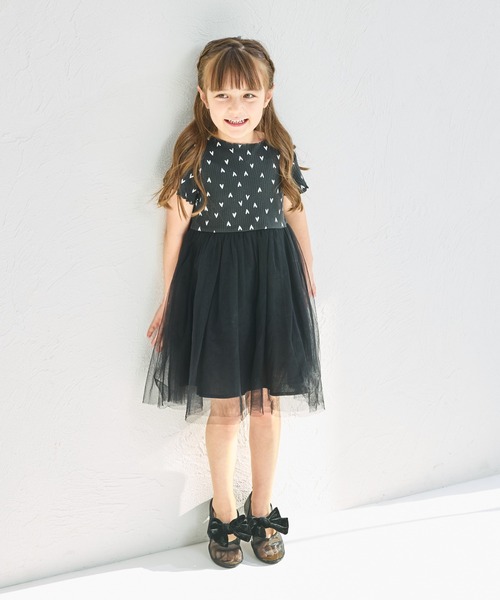 pairmanon（ペアマノン）の「【リンクコーデ】【リブコットン100】チュールドッキングワンピース（ワンピース・キッズ・ブラック系その他2/ブラック系その他/ピンク系その他/ホワイト系その他・130/120/140/100/110/90/150）」の13枚目の写真