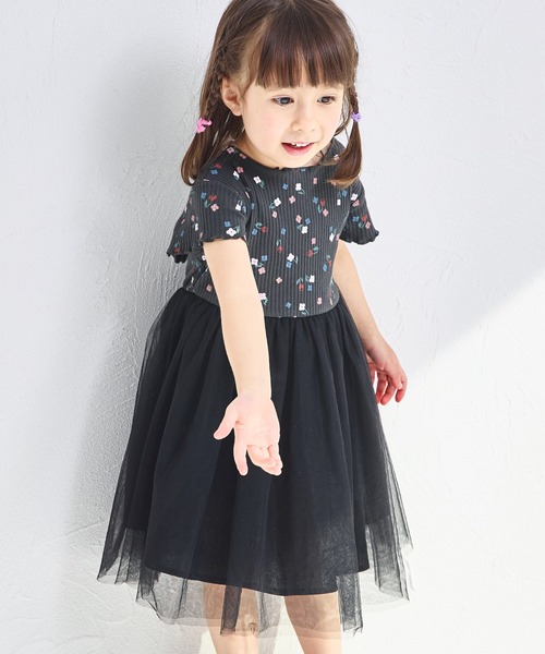 pairmanon（ペアマノン）の「【リンクコーデ】【リブコットン100】チュールドッキングワンピース（ワンピース・キッズ・ブラック系その他2/ブラック系その他/ピンク系その他/ホワイト系その他・130/120/140/100/110/90/150）」の16枚目の写真