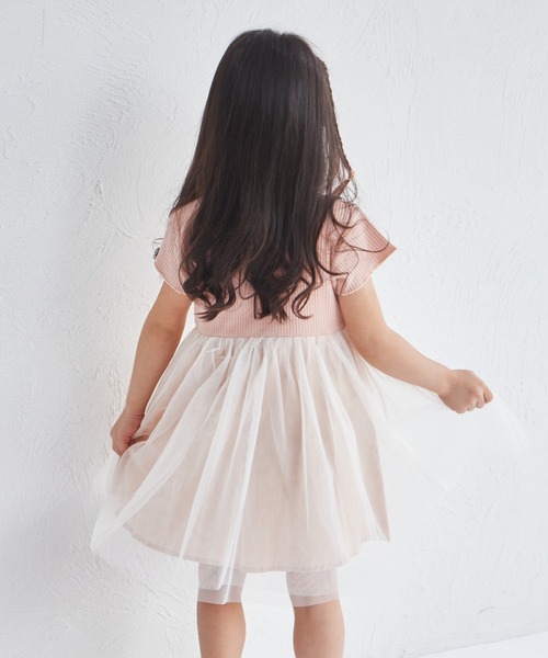 pairmanon（ペアマノン）の「【リンクコーデ】【リブコットン100】チュールドッキングワンピース（ワンピース・キッズ・ブラック系その他2/ブラック系その他/ピンク系その他/ホワイト系その他・130/120/140/100/110/90/150）」の20枚目の写真