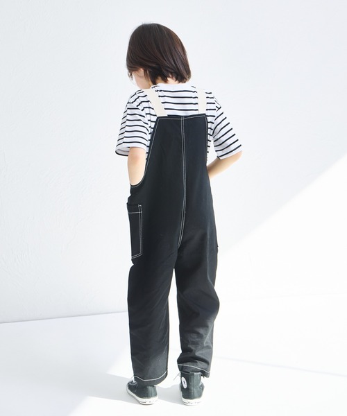 pairmanon（ペアマノン）の「【綿100%】【リンクコーデ】ツイルサロペット（サロペット/オーバーオール・キッズ・アイボリー/ブラック/ホワイト系その他/ベージュ・120/150/140/130/110/90/100）」の16枚目の写真
