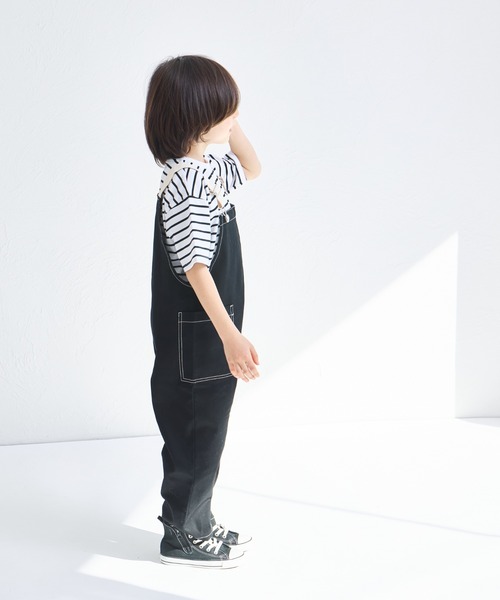 pairmanon（ペアマノン）の「【綿100%】【リンクコーデ】ツイルサロペット（サロペット/オーバーオール・キッズ・アイボリー/ブラック/ホワイト系その他/ベージュ・120/150/140/130/110/90/100）」の17枚目の写真