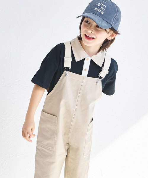 pairmanon（ペアマノン）の「【綿100%】【リンクコーデ】ツイルサロペット（サロペット/オーバーオール・キッズ・アイボリー/ブラック/ホワイト系その他/ベージュ・120/150/140/130/110/90/100）」の20枚目の写真