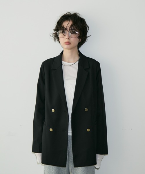 Trish（トリッシュ）の「金釦ダブルテーラーJK（テーラードジャケット・レディース・チャコールグレー/ブラック/ネイビー/ブラウン/その他・MEDIUM）」の10枚目の写真