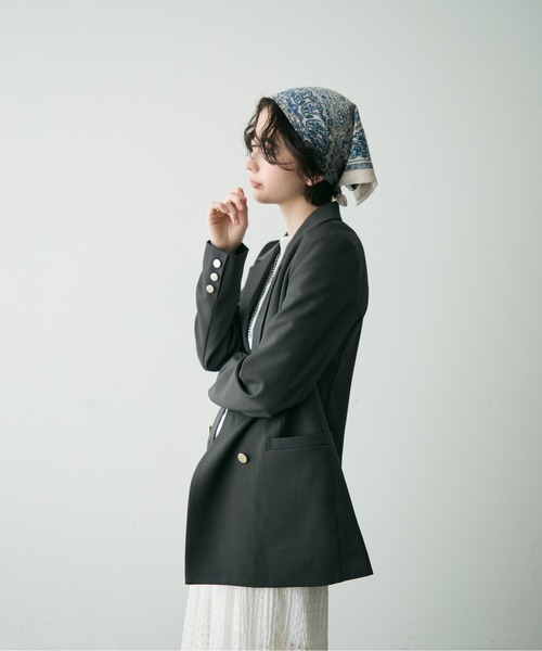 Trish（トリッシュ）の「金釦ダブルテーラーJK（テーラードジャケット・レディース・チャコールグレー/ブラック/ネイビー/ブラウン/その他・MEDIUM）」の17枚目の写真
