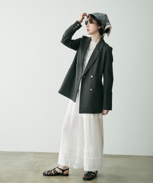 Trish（トリッシュ）の「金釦ダブルテーラーJK（テーラードジャケット・レディース・チャコールグレー/ブラック/ネイビー/ブラウン/その他・MEDIUM）」の22枚目の写真