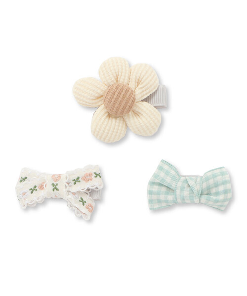 SLAP SLIP BABY（スラップスリップベビー）の「お花リボンクラウンヘアピン3点アソートベビー（その他ベビー用品・キッズ・イエロー/オフホワイト/ピンク/オレンジ・FREE）」の2枚目の写真