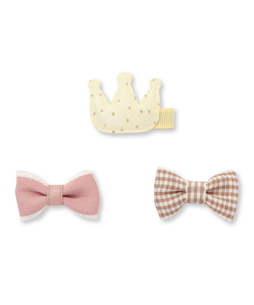 SLAP SLIP BABY（スラップスリップベビー）の「お花リボンクラウンヘアピン3点アソートベビー（その他ベビー用品・キッズ・イエロー/オフホワイト/ピンク/オレンジ・FREE）」の3枚目の写真