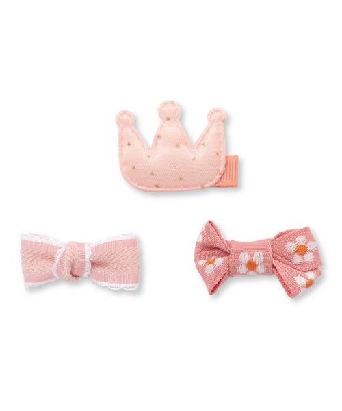 SLAP SLIP BABY（スラップスリップベビー）の「お花リボンクラウンヘアピン3点アソートベビー（その他ベビー用品・キッズ・イエロー/オフホワイト/ピンク/オレンジ・FREE）」の4枚目の写真
