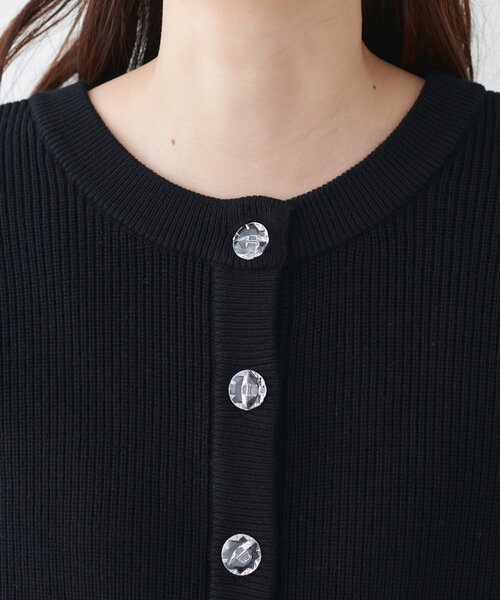 【WEB限定】クリア釦レトロショートカーデ（カーディガン/ボレロ）｜natural couture（ナチュラルクチュール）