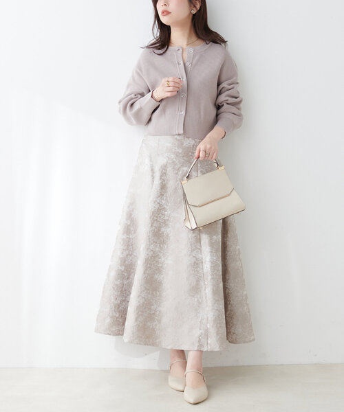 【WEB限定】クリア釦レトロショートカーデ（カーディガン/ボレロ）｜natural couture（ナチュラルクチュール）