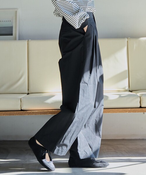 coen（コーエン）の「コットンナイロンツータックワイドパンツ（チノパンツ・レディース・オリーブ/ベージュ/ブラック・S/M）」の5枚目の写真