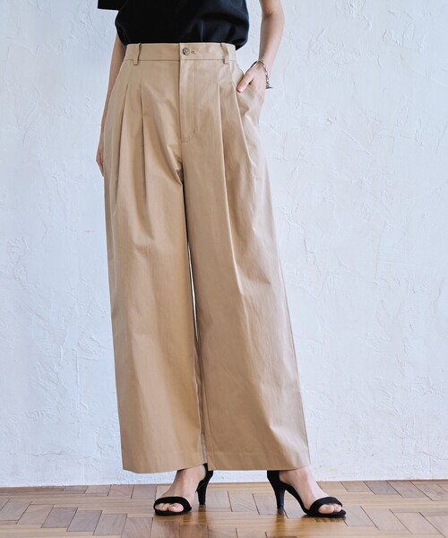 coen（コーエン）の「コットンナイロンツータックワイドパンツ（チノパンツ・レディース・オリーブ/ベージュ/ブラック・S/M）」の10枚目の写真