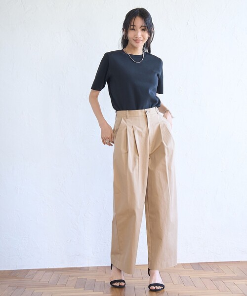 セール】コットンナイロンツータックワイドパンツ（その他パンツ