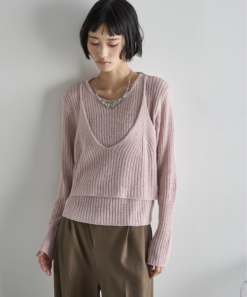 なおちー様レイヤードニット セール】オフショルレイヤードニット 323484（ニット/セーター