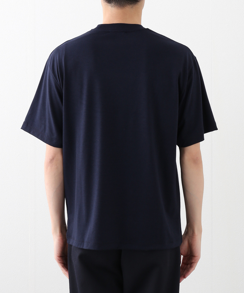 ATON(エイトン)の「ATON (エイトン)ROYAL WOOL JERSEY LOOSE FIT Tシャツ KKAGGM0701(Tシャツ/カットソー・メンズ・ブラック/ネイビー・4/2/6)」の8枚目の写真