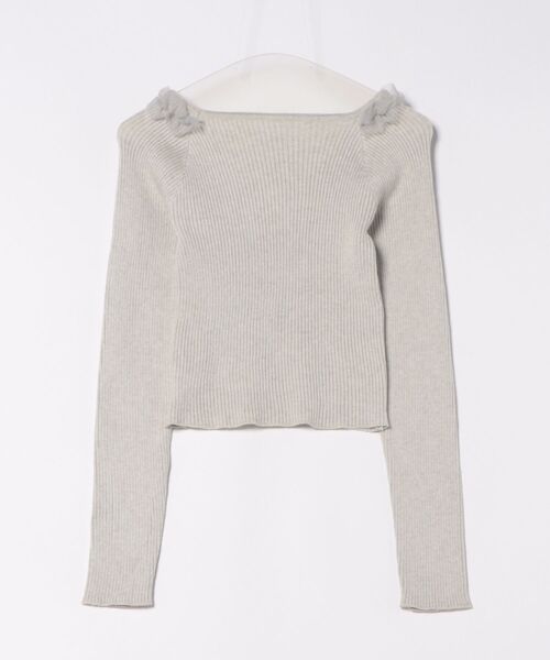 flower（フラワー）の「スウィートフリルニット（ニット/セーター・レディース・ミント/ホワイト・FREE）」の3枚目の写真