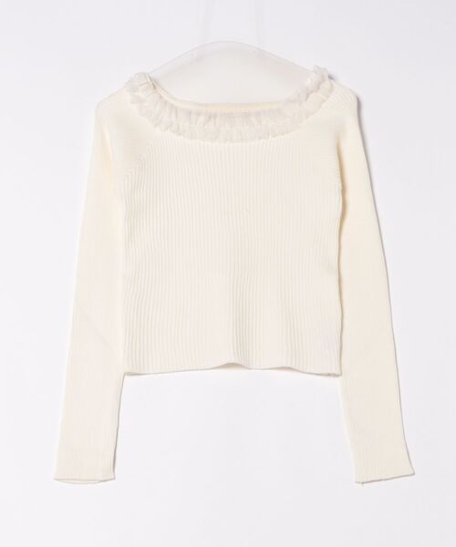 flower（フラワー）の「スウィートフリルニット（ニット/セーター・レディース・ミント/ホワイト・FREE）」の11枚目の写真
