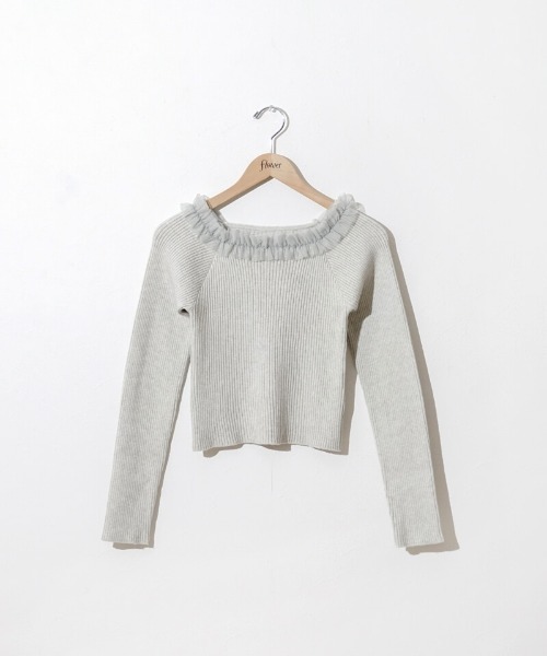 flower（フラワー）の「スウィートフリルニット（ニット/セーター・レディース・ミント/ホワイト・FREE）」の17枚目の写真