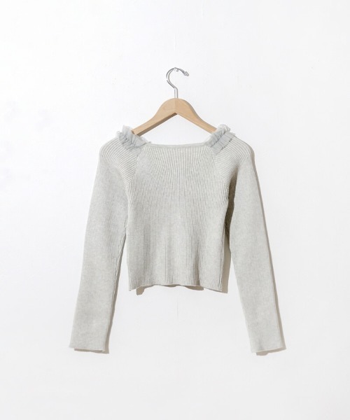 flower（フラワー）の「スウィートフリルニット（ニット/セーター・レディース・ミント/ホワイト・FREE）」の19枚目の写真