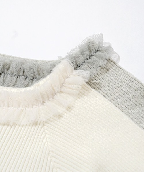 flower（フラワー）の「スウィートフリルニット（ニット/セーター・レディース・ミント/ホワイト・FREE）」の22枚目の写真