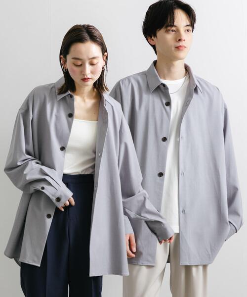 SENSE OF PLACE by URBAN RESEARCH（センスオブプレイスバイアーバンリサーチ）の「『ユニセックス』『イージーケア』カラールーズシャツ（シャツ/ブラウス・メンズ・チャコールグレー/ネイビー/ライトグレー/ブラウン/ライトベージュ/ライトブルー・MEDIUM/LARGE）」の3枚目の写真