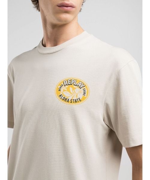 REPLAY（リプレイ）の「リラックスフィット ヘビーコットンジャ－ジーHAWAIANプリントＴシャツ（Tシャツ/カットソー・メンズ・ホワイト系その他/ブラック・SMALL/MEDIUM/LARGE/X-LARGE）」の5枚目の写真