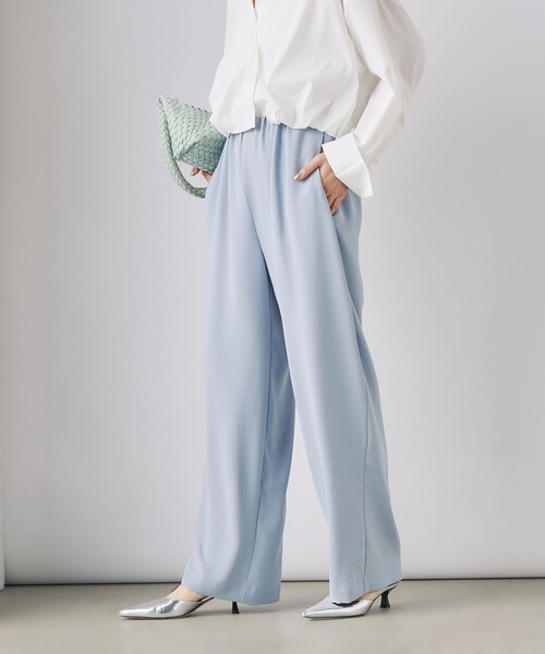 NOLLEY’S（ノーリーズ）の「《セットアップ対応》ニュアンスジョーゼットセミワイドパンツ（その他パンツ・レディース・ネイビー/オフホワイト/サックスブルー・38/36）」の13枚目の写真