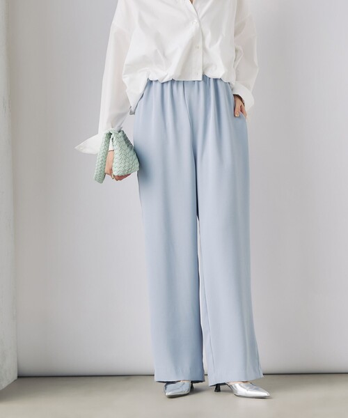 NOLLEY’S（ノーリーズ）の「《セットアップ対応》ニュアンスジョーゼットセミワイドパンツ（その他パンツ・レディース・ネイビー/オフホワイト/サックスブルー・38/36）」の14枚目の写真