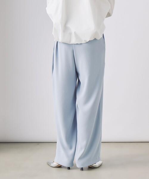 NOLLEY’S（ノーリーズ）の「《セットアップ対応》ニュアンスジョーゼットセミワイドパンツ（その他パンツ・レディース・ネイビー/オフホワイト/サックスブルー・38/36）」の15枚目の写真