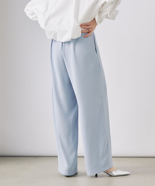 NOLLEY’S（ノーリーズ）の「《セットアップ対応》ニュアンスジョーゼットセミワイドパンツ（その他パンツ・レディース・ネイビー/オフホワイト/サックスブルー・38/36）」の16枚目の写真