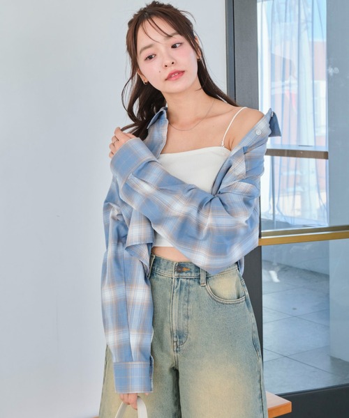 WEGO(ウィゴー)の「WEGO/チェックショートシャツ(シャツ/ブラウス・レディース・サックスブルー/ブラック・FREE)」の20枚目の写真