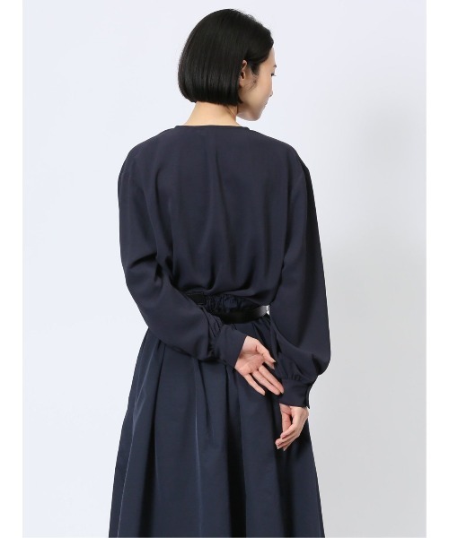 m.f.editorial（エムエフエディトリアル）の「【ハンドウォッシャブル】m.f.エディトリアル レディース リボン プルオーバーチュニック（シャツ/ブラウス・レディース・ホワイト/ネイビー/サックスブルー・FREE）」の8枚目の写真