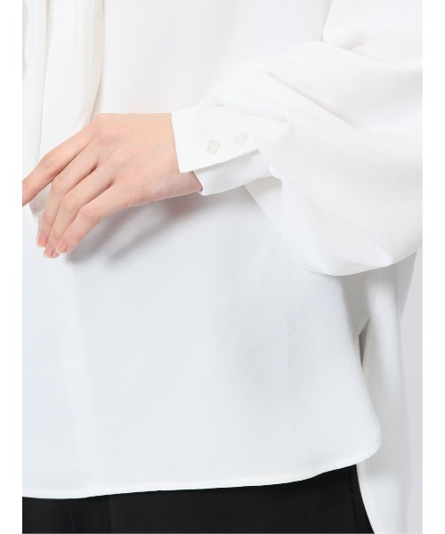 m.f.editorial（エムエフエディトリアル）の「【ハンドウォッシャブル】m.f.エディトリアル レディース リボン プルオーバーチュニック（シャツ/ブラウス・レディース・ホワイト/ネイビー/サックスブルー・FREE）」の16枚目の写真