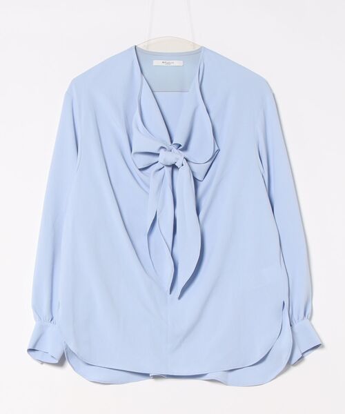 m.f.editorial（エムエフエディトリアル）の「【ハンドウォッシャブル】m.f.エディトリアル レディース リボン プルオーバーチュニック（シャツ/ブラウス・レディース・ホワイト/ネイビー/サックスブルー・FREE）」の22枚目の写真