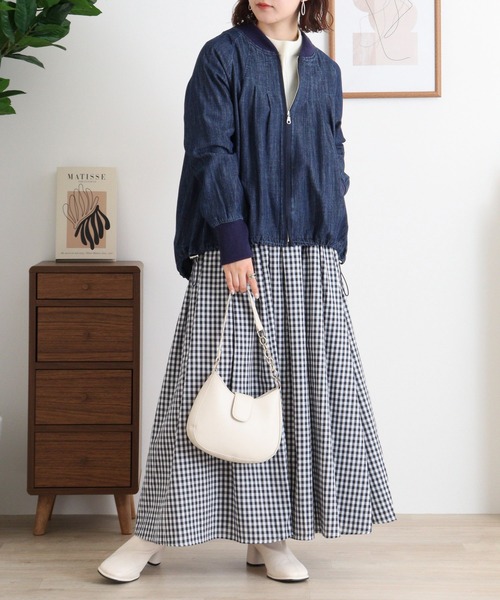 EGLANTINE(エグランティーヌ)の「EGLANTINE デニムジップジャケット(デニムジャケット・レディース・ネイビー/ブルー・40)」の6枚目の写真