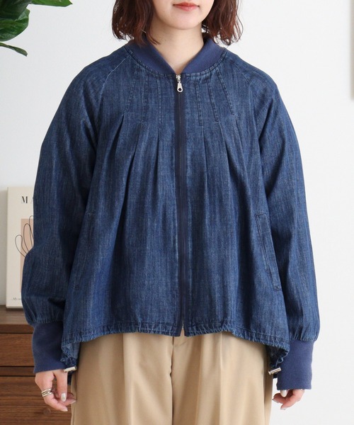 EGLANTINE(エグランティーヌ)の「EGLANTINE デニムジップジャケット(デニムジャケット・レディース・ネイビー/ブルー・40)」の11枚目の写真