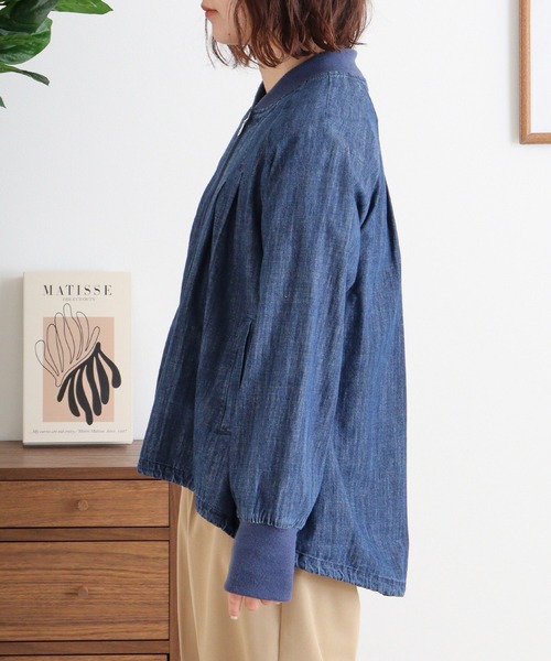 EGLANTINE(エグランティーヌ)の「EGLANTINE デニムジップジャケット(デニムジャケット・レディース・ネイビー/ブルー・40)」の12枚目の写真
