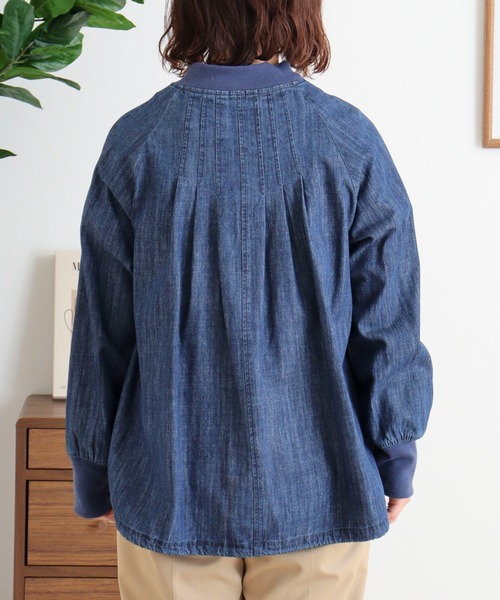 EGLANTINE(エグランティーヌ)の「EGLANTINE デニムジップジャケット(デニムジャケット・レディース・ネイビー/ブルー・40)」の13枚目の写真