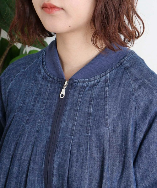 EGLANTINE(エグランティーヌ)の「EGLANTINE デニムジップジャケット(デニムジャケット・レディース・ネイビー/ブルー・40)」の14枚目の写真