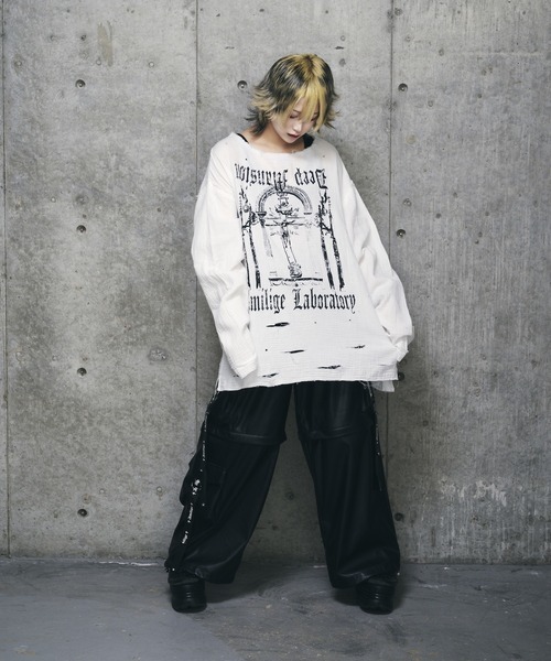 ダメージガーゼトップス（Tシャツ/カットソー）｜Amilige