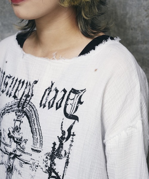 Amilige　ダメージガーゼ Amilige ダメージガーゼ ダメージガーゼトップス– A AM STUDIO