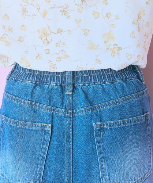 marun（マルン）の「＜大きいサイズ＞リボン刺しゅうパール調デニムパンツ　marun（デニムパンツ・レディース・インディゴブルー/ブルー・L/LL/3L/4L/5L）」の13枚目の写真