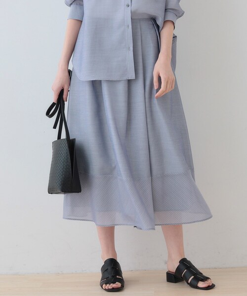INDIVI（インディヴィ）の「新色登場！【洗える／エアリー素材】巻き風ロングスカート（スカート・レディース・ブルーグリーン/ブラウン系その他5/ベージュ系その他5/ネイビー系2/ネイビー系3/オレンジ系3/ブラック/ブラウン系/ライトブルー・40/38/36/05/13/15 /19）」の7枚目の写真