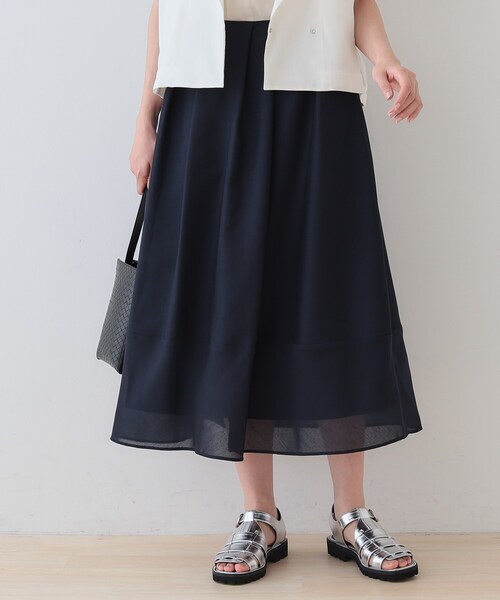 INDIVI（インディヴィ）の「新色登場！【洗える／エアリー素材】巻き風ロングスカート（スカート・レディース・ブルーグリーン/ブラウン系その他5/ベージュ系その他5/ネイビー系2/ネイビー系3/オレンジ系3/ブラック/ブラウン系/ライトブルー・40/38/36/05/13/15 /19）」の8枚目の写真