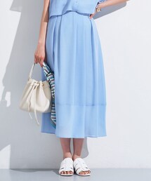 INDIVI | 新色登場！【洗える／エアリー素材】巻き風ロングスカート(スカート)