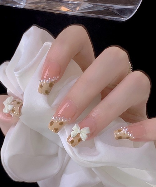 バラエティ ハート リボン ネイルチップ セット（ネイルシール/ネイル