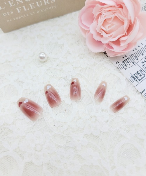 バラエティ ハート リボン ネイルチップ セット（ネイルシール