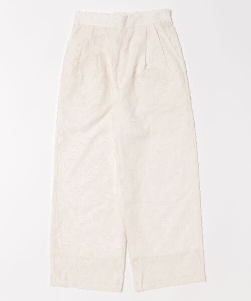 STYLEBLOCK（スタイルブロック）の「フリンジジャガードタックパンツ（その他パンツ・レディース・アイボリー/ブラック・M）」の4枚目の写真